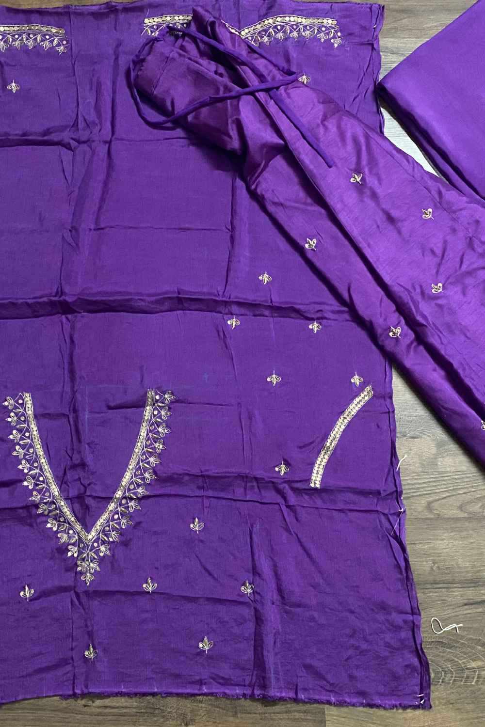 Purple silk kasab handwork lehenga set