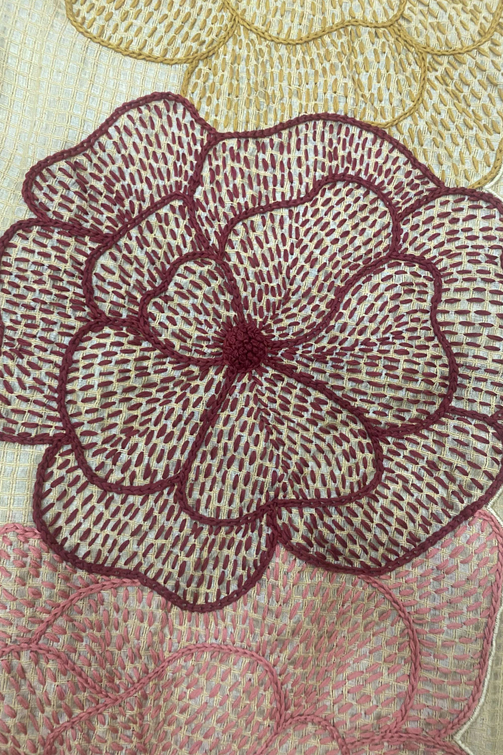 Pure Tussar Silk Thread Work Saree