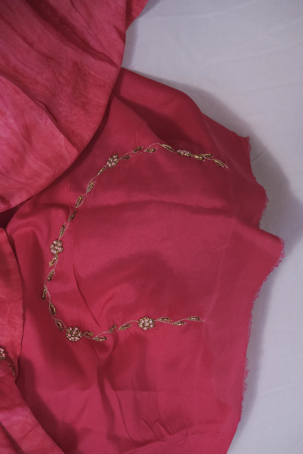 Wine colour gaji silk highlight handwork saree