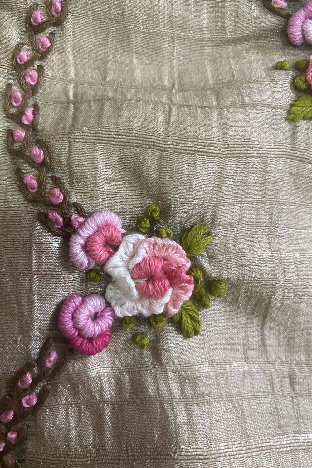 coco silk thread work saree