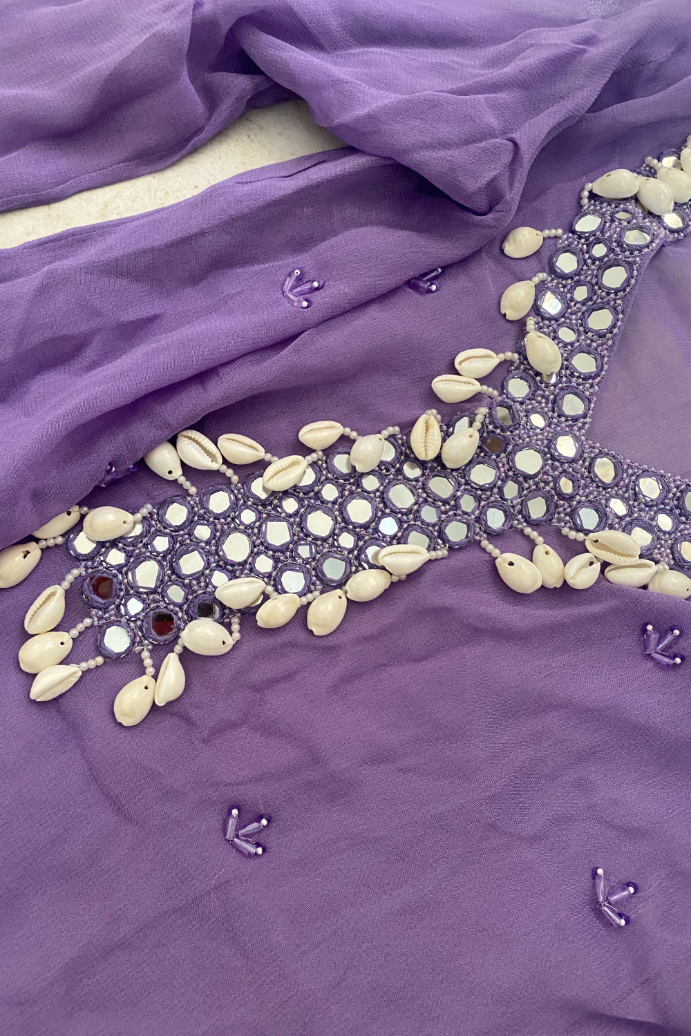 purple pure georgette plazo set