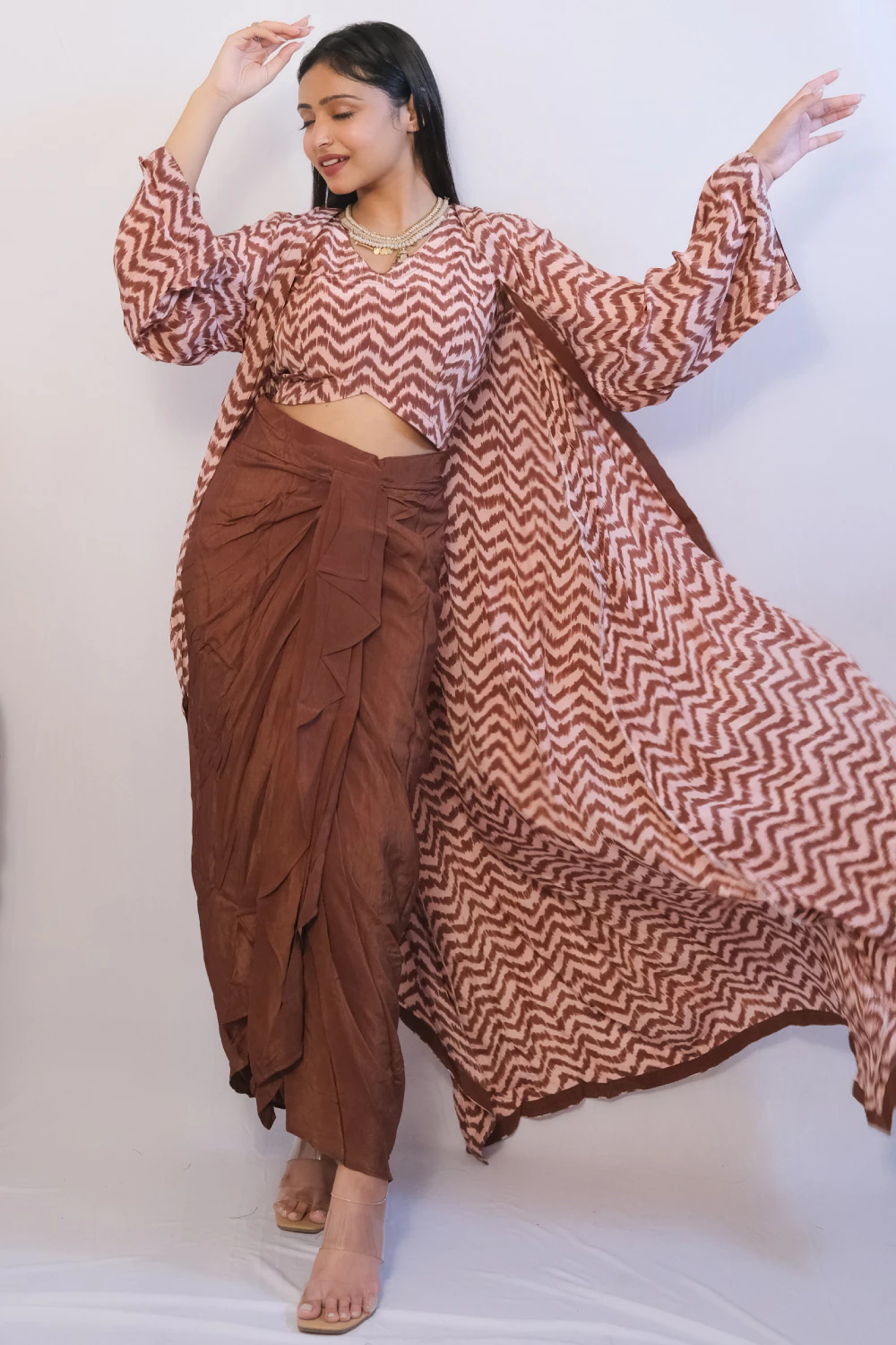 Coco with pink dhoti set