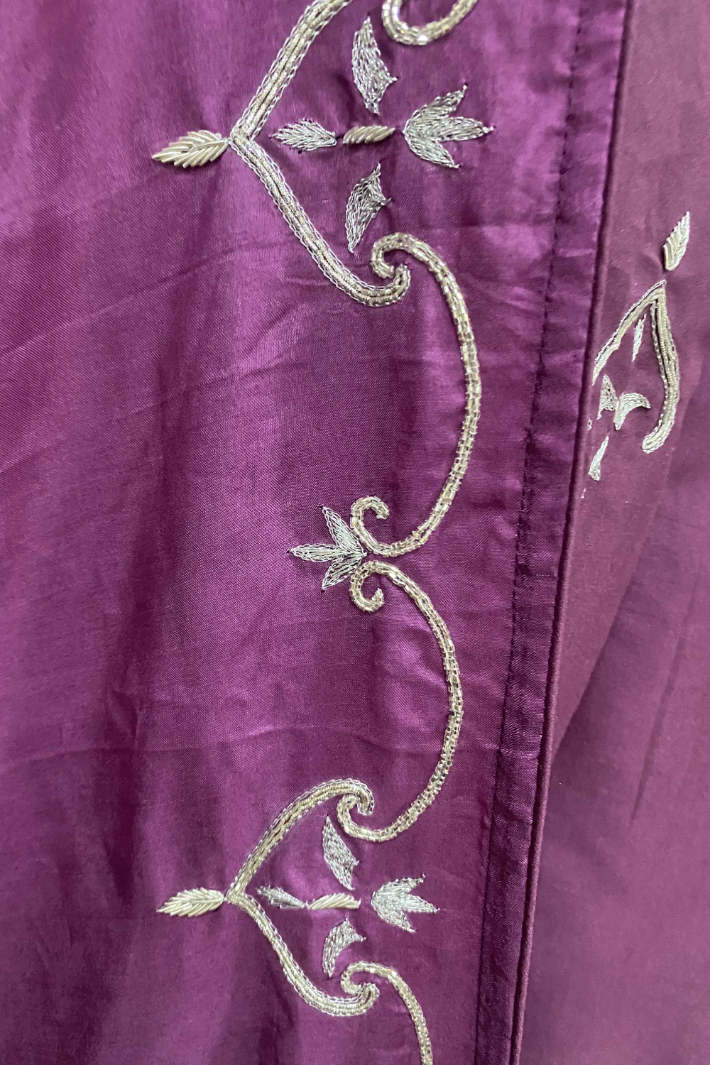 Lavender silk & muslin zardose lehenga set